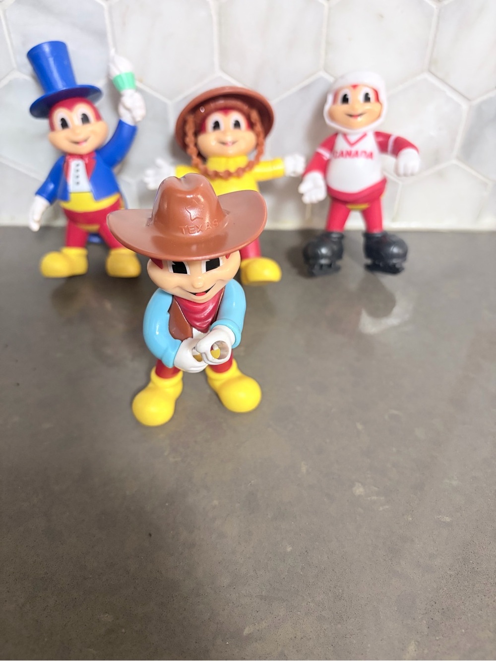 Lot of five Jolibee mascot figures five